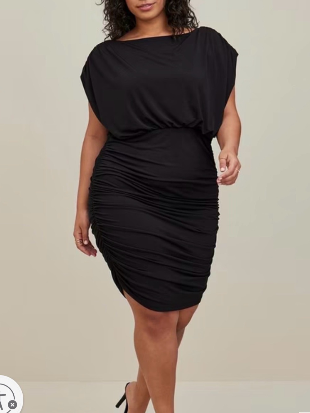 NWT Torrid Black Mini Studio Knit Ruched Dress Size 5x (28)